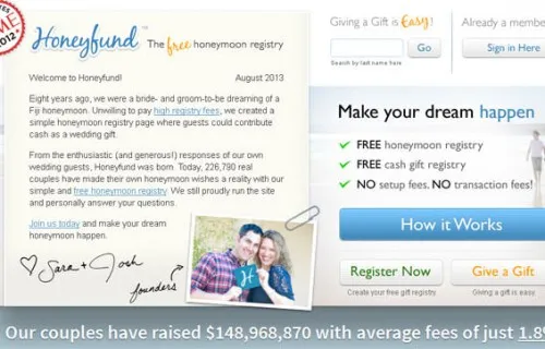 2360 honeymoon gift registry website couple